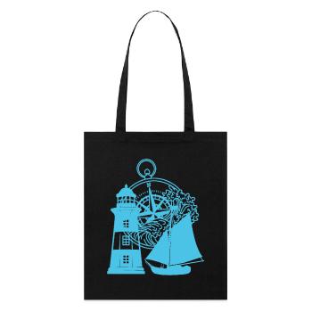 Maritime Compass Lighthouse Sailing Ship Ship - Stanley/Stella Organic Tote Bag - black - Front