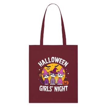 Halloween Soirée entre filles Chats Sorcières - Tote bag bio Stanley/Stella - bordeaux - Devant