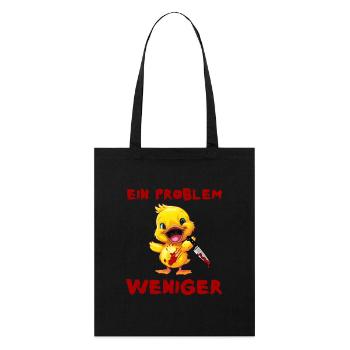 One less problem - Duck with knife Halloween - Stanley/Stella Organic Tote Bag - black - Front