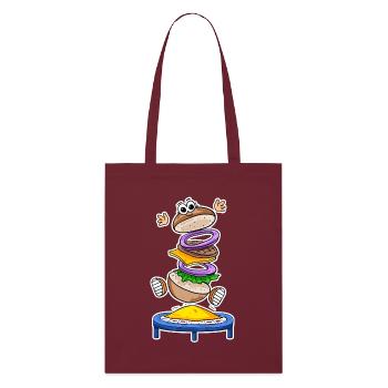 Trampoline Burger Fast Food - Stanley/Stella Organic Tote Bag - burgundy - Front