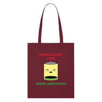 Batterie vide, recherche de la station de charge - Tote bag bio Stanley/Stella - bordeaux - Devant