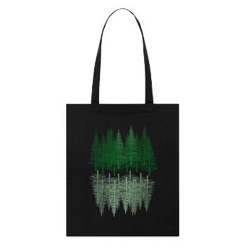Forêt de sapins Randonnée pédestre Épicéa Forêt de conifères Nature - Tote bag bio Stanley/Stella - noir - Devant