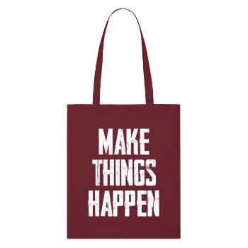 Make Things Happen - Stanley/Stella Bio-Stoffbeutel - Burgunderrot - Vorne