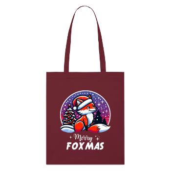Christmas Merry Foxmas Fox Snow Fox Nature - Stanley/Stella Organic Tote Bag - burgundy - Front