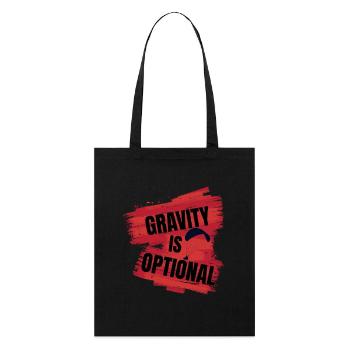Gravity Is Optional – Paragliding Design - Stanley/Stella Organic Tote Bag - black - Front