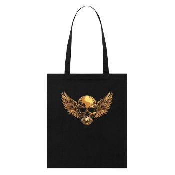 Crâne avec des ailes pour motards – Style de luxe noble - Tote bag bio Stanley/Stella - noir - Devant