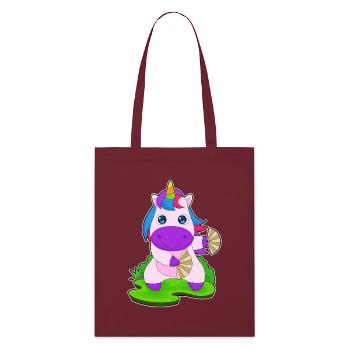Licorne Éventail à main - Tote bag bio Stanley/Stella - bordeaux - Devant