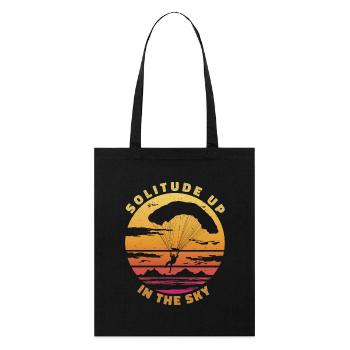 Solitude up in the Sky - Paragliding Spruch - Stanley/Stella Organic Tote Bag - black - Front