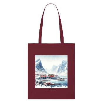 Lofoten Berge & Rorbuer Skandinavien Norwegen - Stanley/Stella Bio-Stoffbeutel - Burgunderrot - Vorne