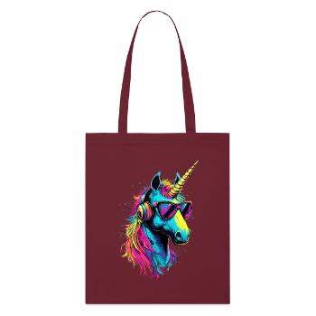 Licorne coloré arc-en-ciel chevaux chevauchant licornes - Tote bag bio Stanley/Stella - bordeaux - Devant