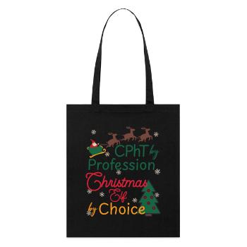 CPhT Weihnachten Xmas Elf certified Pharmacy tech - Stanley/Stella Bio-Stoffbeutel - Schwarz - Vorne