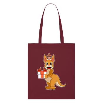 Kangaroo Birthday Package - Stanley/Stella Organic Tote Bag - burgundy - Front
