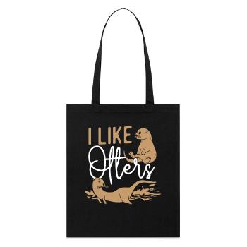 Otter I Like Otters - Stanley/Stella Organic Tote Bag - black - Front
