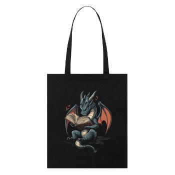Dragon gris ludique Magical Talesfa - Tote bag bio Stanley/Stella - noir - Devant