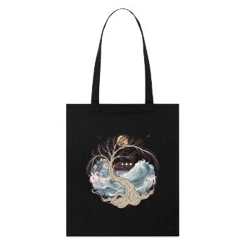 Nature mer vagues bateau bateau voyage Ahoy - Tote bag bio Stanley/Stella - noir - Devant