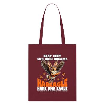 PIEDS RAPIDES RÊVES DE HAUT VOL - LIÈVRE ET AIGLE - Tote bag bio Stanley/Stella - bordeaux - Devant