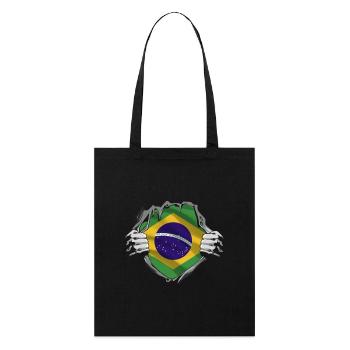 Drapeau brésilien Force Fierté - Tote bag bio Stanley/Stella - noir - Devant