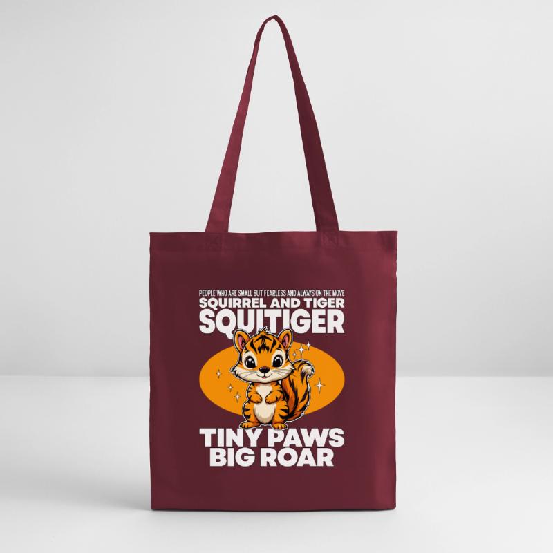 TINY PAWS BIG ROAR - SQUIRREL AND TIGER - SQUITIGE Stanley/Stella Organic Tote Bag