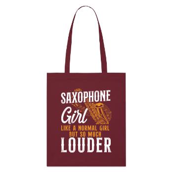Saxophone Saxophone Girl Like A - Tote bag bio Stanley/Stella - bordeaux - Devant