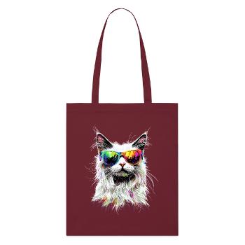 Chat Angora Blanc Chat Angora Chats Angora Mignons - Tote bag bio Stanley/Stella - bordeaux - Devant