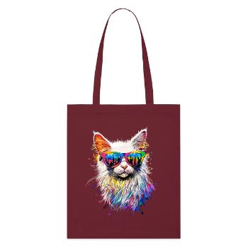 Chat Angora Blanc Chat Angora Chats Angora Mignons - Tote bag bio Stanley/Stella - bordeaux - Devant