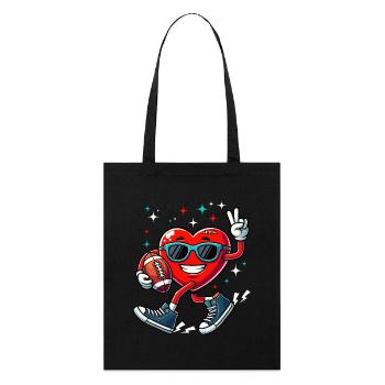 Saint-Valentin Football Chucks Coeur Amérique Drôle - Tote bag bio Stanley/Stella - noir - Devant