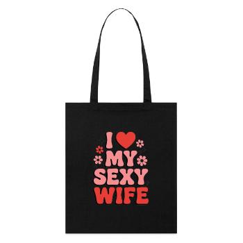 I Love My Wife (80s Retro) - Stanley/Stella Bio-Stoffbeutel - Schwarz - Vorne