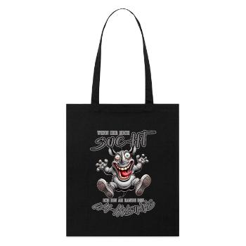 Rhinocéros fou au bord de la folie style bande dessinée - Tote bag bio Stanley/Stella - noir - Devant