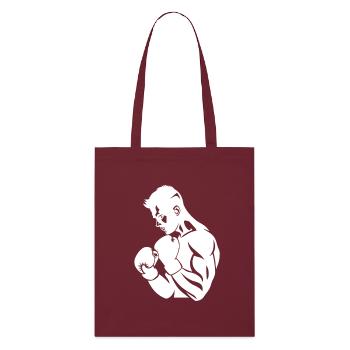 Dessin de boxeur - Tote bag bio Stanley/Stella - bordeaux - Devant