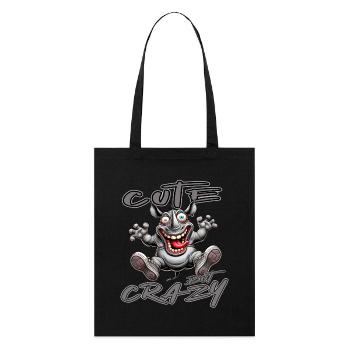 Motif drôle de bande dessinée de rhinocéros mignon mais fou - Tote bag bio Stanley/Stella - noir - Devant