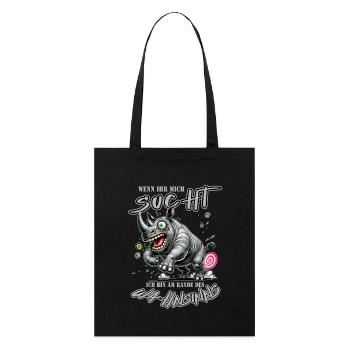 Rhinocéros fou au bord de la folie style bande dessinée - Tote bag bio Stanley/Stella - noir - Devant