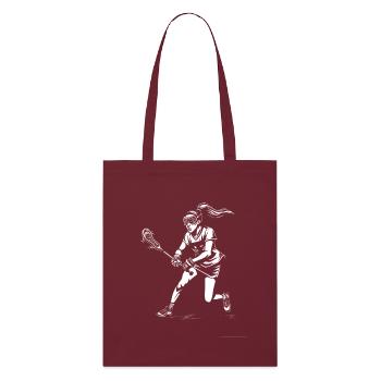 Weiblicher Lacrosse Spieler - Stanley/Stella Bio-Stoffbeutel - Burgunderrot - Vorne