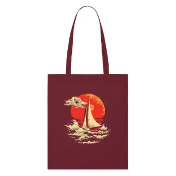 Sailing 90s Look - Stanley/Stella Organic Tote Bag - burgundy - Front
