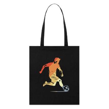 Fußballjunge Vintage Look - Stanley/Stella Bio-Stoffbeutel - Schwarz - Vorne
