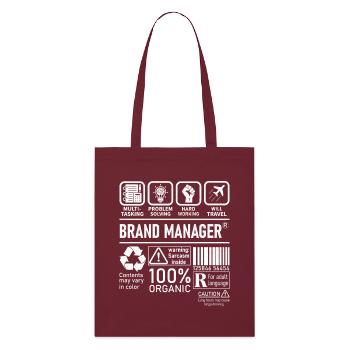Brand Manager résolution de problèmes multitâches - Tote bag bio Stanley/Stella - bordeaux - Devant