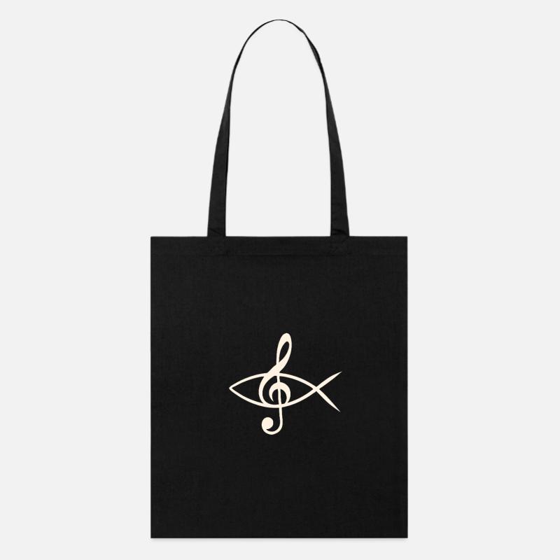 clef Ichthys Jesusfisch chœur de l’église - Tote bag bio Stanley/Stella - noir