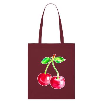 Cerise, Cerisier rouge - Tote bag bio Stanley/Stella - bordeaux - Devant