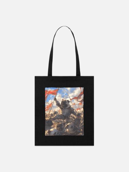 Epische Mops Revolution Kunstvolles Gemälde - Stanley/Stella Bio-Stoffbeutel - Schwarz