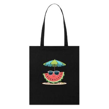 Summer watermelon on the beach - Stanley/Stella Organic Tote Bag - black - Front
