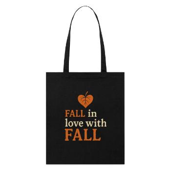 Verliebe dich in den Herbst - Stanley/Stella Bio-Stoffbeutel - Schwarz - Vorne