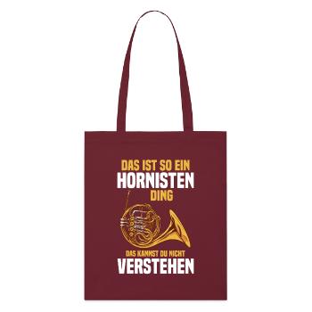 Waldhorn - Das ist so ein Hornisten Ding - Stanley/Stella Bio-Stoffbeutel - Burgunderrot - Vorne