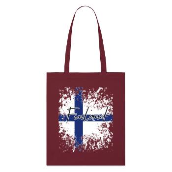 Finnish pride, flag of Finland - Stanley/Stella Organic Tote Bag - burgundy - Front