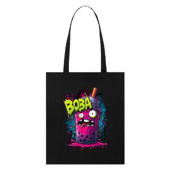 Boba Tea Monster im bunten Graffiti Street Style - Stanley/Stella Bio-Stoffbeutel - Schwarz - Vorne