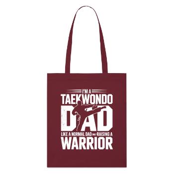 Taekwondo Dad - Raising a Warrior - Stanley/Stella Bio-Stoffbeutel - Burgunderrot - Vorne