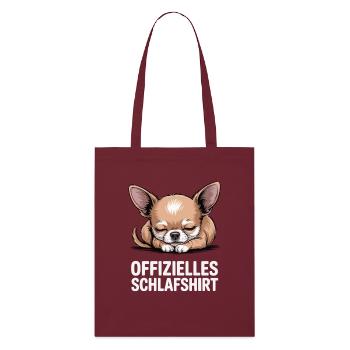 Offizielles Schlafshirt chiwawa - Stanley/Stella Bio-Stoffbeutel - Burgunderrot - Vorne