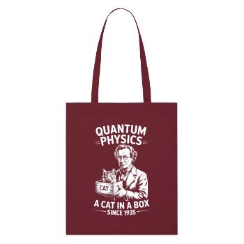 Quantum Physics a cat in a box since 1935 - Stanley/Stella Bio-Stoffbeutel - Burgunderrot - Vorne