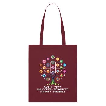 Skill Tree: Granny Squares | Crochet - Stanley/Stella Organic Tote Bag - burgundy - Front