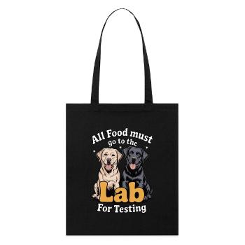 Toute la nourriture doit aller au laboratoire – deux labradors - Tote bag bio Stanley/Stella - noir - Devant