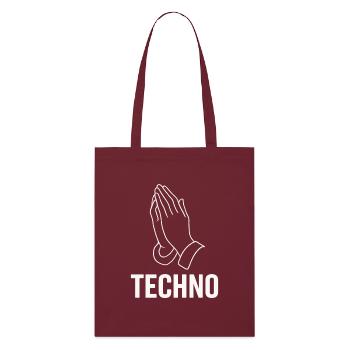 Techno Prayer – Pray for Bass - Stanley/Stella Organic Tote Bag - burgundy - Front