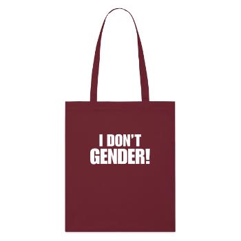 anti gendern - Stanley/Stella Bio-Stoffbeutel - Burgunderrot - Vorne